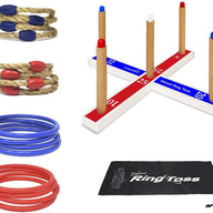 Ring Toss game set by Funsparks coemes with 16 rings, 8 rope and 8 plastic, and a carry bag