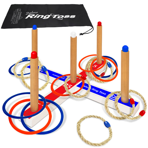 Funsparks Hook It Ring Toss Game for Kids & Adults – Includes 24 Rings and  Extra Hook – Indoor & Outdoor Games for Family and Friends – Safe