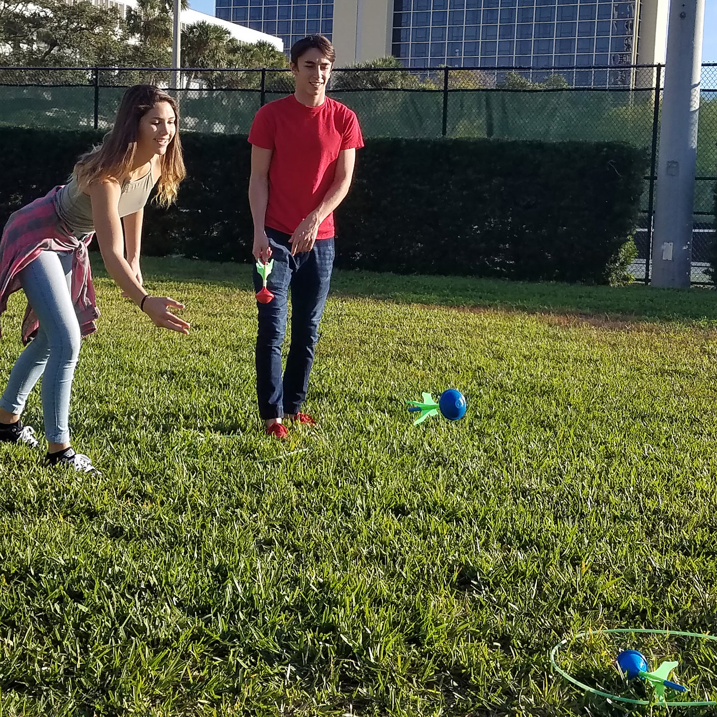 Lawn Darts being played together with friends at the park