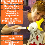 Quaggle has many benefits including hand eye coordination, fine motor skills and more. Kid playing at a restaurant